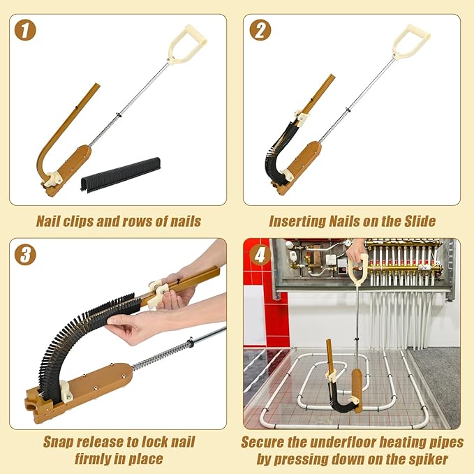 Nisorpa PEX Stapler with 1320 Pcs Foamboard Staples - 1-1/2″ Staples for 1″ and 2″ Foamboard -Portable PEX Stand-Up Manual Stapler Gun for Wood and Foam Board