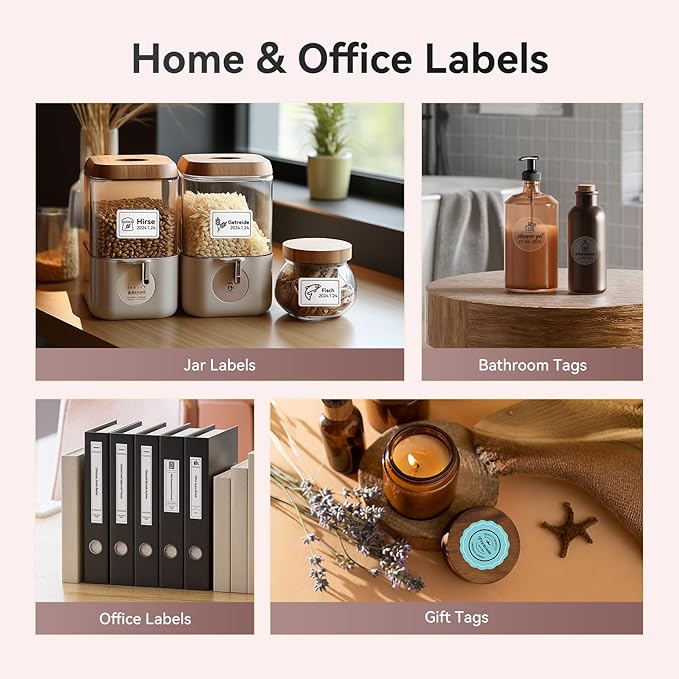 NIIMBOT B21 Label Maker Machine with Tape 2Inch Portable Sticker Printer Thermal Labeler for Jar Price Address Label for Business Home Office Organization, Red