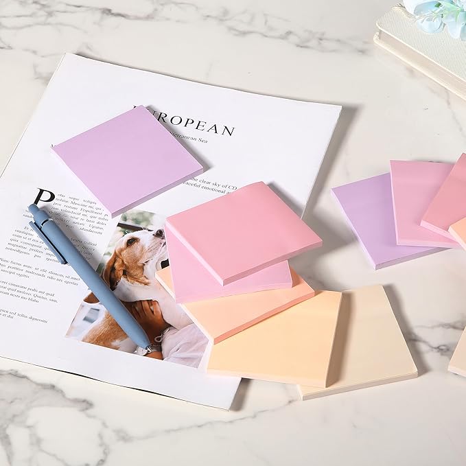 Mr. Pen- Sticky Notes, 3”x3”, 12 Pads, 600 Sheets, Colorful Sticky Notes 3x3, Sunset Sorbet