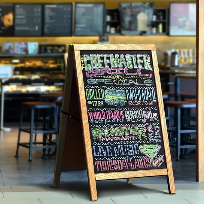 Chef-Master 90032 Waterproof Markers | 5 Different Vibrant Colors | Safe for Use on Outdoor Menu Signs | Smudge-proof & Rainproof Marker Pens | Easily Cleans with a Damp Cloth