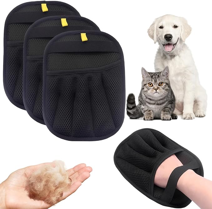 Fauppt Pet Hair Removal Glove for Dogs Cats,Upgrade Electrostatic Pet Hair Remover Removal Gloves for Couch Clothes Carpet