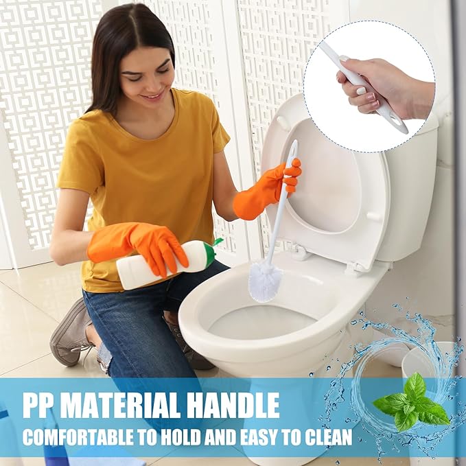 Tioncy 21 Pcs 14.2 Inch Toilet Brush Commercial Heavy Duty Toilet Bowl Cleaning Scrub Long Scrubber for Bathroom Cleaning Supplies