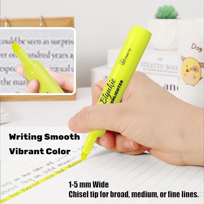Highlighters Bulk 150 Pack of Yellow Colors Tank Style Chisel Tip Highlighters Set for Kid and Adult Coloring Highlighting for Classroom Office School Supplies and Shop Short Style.