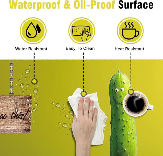 Cute Pattern & Funny Text Mouse Pad, 35.4x15.7in Extra Large Mousepad, Waterproof & Soft Comfort Surface Full Desk Mouse Pad Keyboard Mat, Multi-Functional Desk Mat for Office Home Gaming