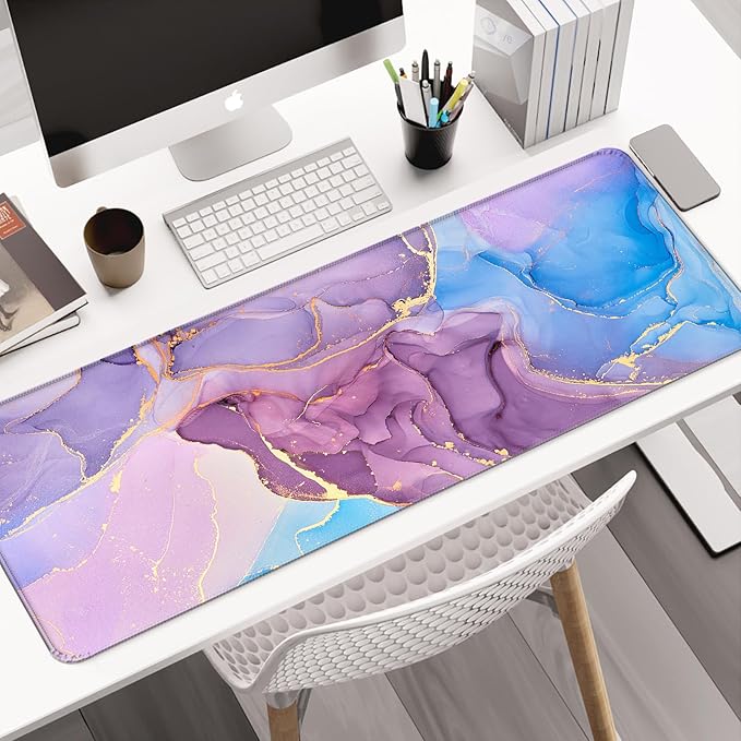 Abstract Marble Desk Mat,Large Gaming Mouse Pad, Computer Keyboard Laptop Mousepad for Work, Game, Office and Home, XL