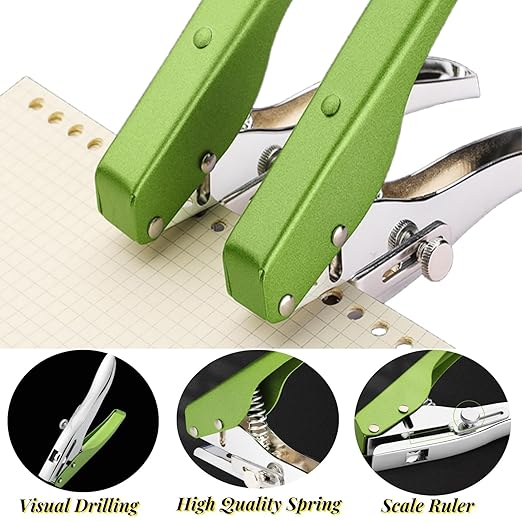 Single Hole Punch, Heavy Duty Hole Puncher Handheld Paper Puncher Small Hole Punch for Paper Crafts Cards Tags Scrapbook-1/4 inch-6mm