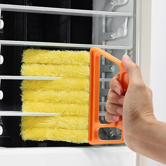 10Pcs Window Blind Cleaner Duster Set, Washable Dusting Cleaner Air Vent Cleaning Tool (Blue)