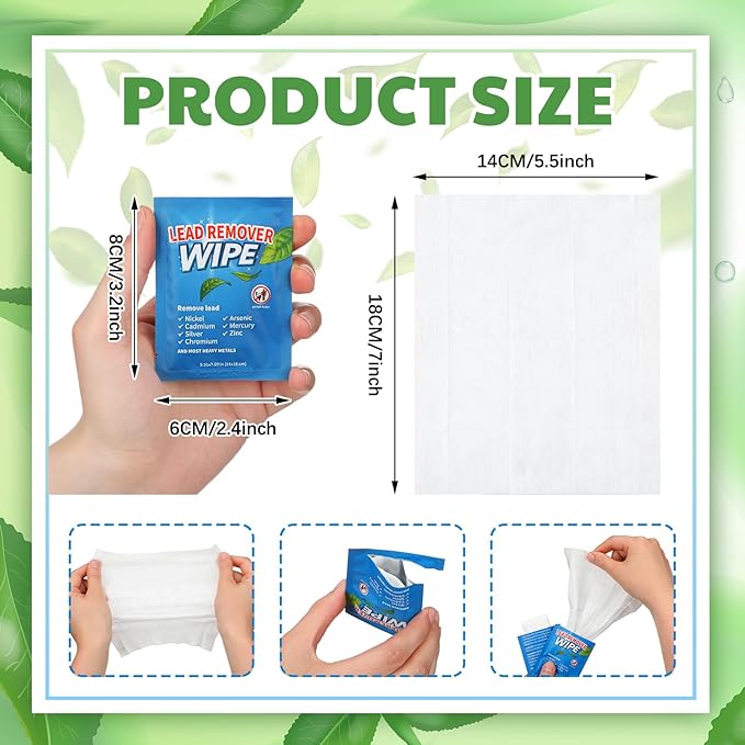 50 Pack Lead Remover Wipes for Shooting Hand & Surface Cleaning Wipes Effectively Removes Lead, Dust, Oil & Grime Individually Wrapped Wipe for Shooting Ranges, Hunting, Industrial Use