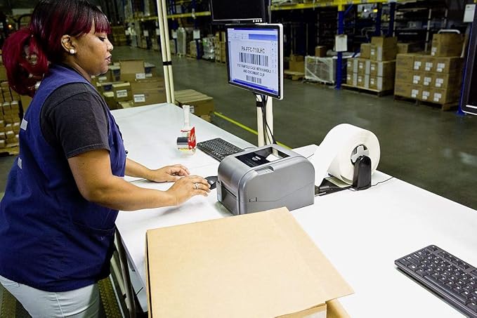 Brother TD-4420TN 4-inch Thermal Transfer Desktop Network Barcode and Label Printer, for Long Term Durable Labels and Barcodes, 203 dpi, 6 IPS, Standard USB 2.0, Serial, Ethernet LAN