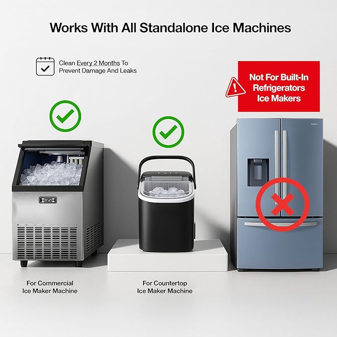 Ice Machine Cleaner and Descaler 32 oz | Ice Maker Cleaner for All Brands; Opal, Scotsman, Manitowoc, Affresh, etc. Countertop Icemaker Cleaners Solution | Icemaker Cleaners and Descaler 100% Active!