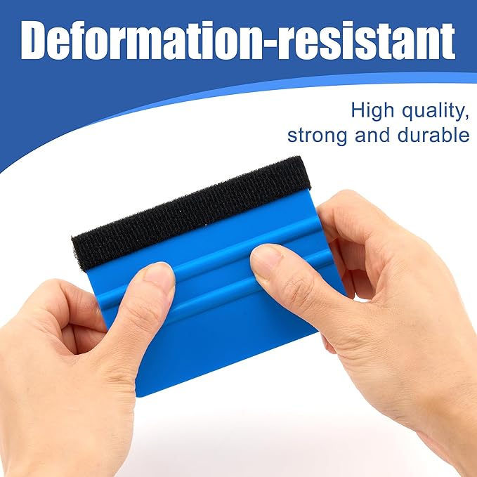 Tint Squeegee, 30 Pcs Deformation-Resistant Vinyl Squeegee with Fabric Felt Edge and Removable Felt Pad, Prevents Scratches and Scuffs, 4x2.9 Inches, for Window Tinting, Car Film or Poster Application