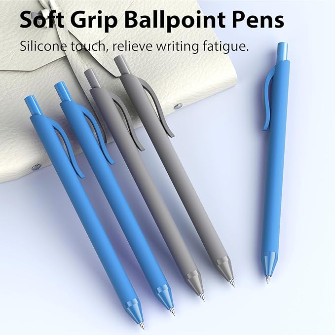 Pens Bulk, 207 Pack Ballpoint Black and Blue Ink, 1.0MM Medium Point Wholesale Retractable for Smooth Writing, Quick Drying No Bleed Journaling for Office School Supplies Home Work