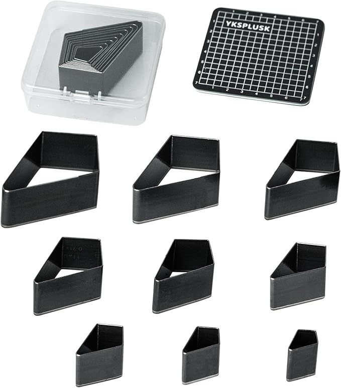 Leather Hole Cutter Set, 9 Sizes Diamond Shaped Cutting Dies Cutter Tools 20 25 30 35 40 45 50 55 60mm, Leather Cutter Hollow Hole Punch Tool Kit for DIY Leathercrafts