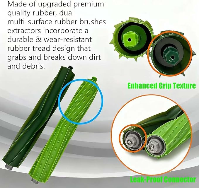 Replacement Parts Kit Compatible with iRobot Roomba Combo j7+ Plus, Combo j9+,Combo 10 Max Vacuum, Includes 1 set Roller Brushes, 4 Mop Pads, 4 HEPA Filters, 4 Side Brushes, 4 Dust Bags