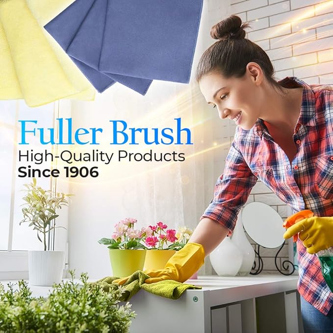Fuller Brush Microfiber Cleaning Cloths – 10-Pack Multi-Colored, Reusable, Machine Washable – 10" x 10" All-Purpose Cloths for Home & Kitchen