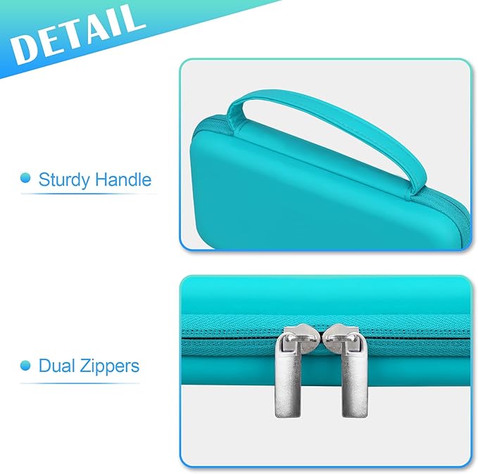 BOVKE Hard Travel Case for Texas Instruments TI-84 Plus CE/TI-84 Plus/TI-83 Plus CE/TI-83 Plus/Casio fx-9750GIII Graphing Calculator, Mesh Pocket for USB Cables, Manual, Pens, Accessories, Teal