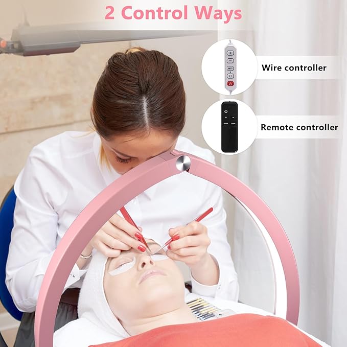 Half Moon Light for Nail Desk, 29in Foldable Half Moon Table Lamp Nail Desk Lamp with Wire Controller & Remote, Bright Arch Nail Light with 7 Cool/Warm Tones & 10 Brightness