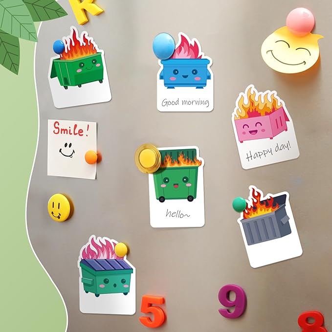 Yinder 24 Pads Cute Sticky Notes Kawaii Fun Animal Sticky Notes Pads Bulk Cartoon Memo Self Adhesive for Veterinary Gift Office School Tab Party Supplies(Dumpster)