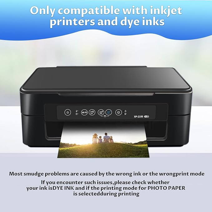 Printable Magnetic Sheets 8.5x11 Inches for Inkjet Printers, 8 Sheets Glossy Print Paper Non-Adhesive Backing, 12mil Thickness DIY Flexible Magnet Photos