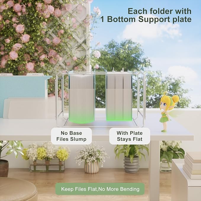 Extra Capacity Hanging File Folders, 4.72" Reinforced Wheat Straw Expanding Hanging Folder Letter Size, Heavy Duty for Filing Cabinets, File Organizer for Office & Home-Sky Blue-3 Packs