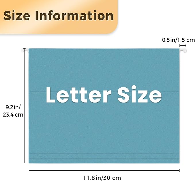 SUNEE Hanging File Folders Retro Colors, 6 Pack Letter Size File Folders with 1/5-cut Tabs, Stay Organized for Your Home and Office Bulk File and Documents