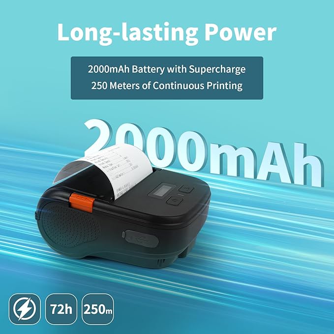 Bluetooth Label Maker Machine with Tape, Portable Thermal Printer for Small Business,Waterproof Label, Inkless Labeler for Home, Kitchen, School, Office Organization, Black