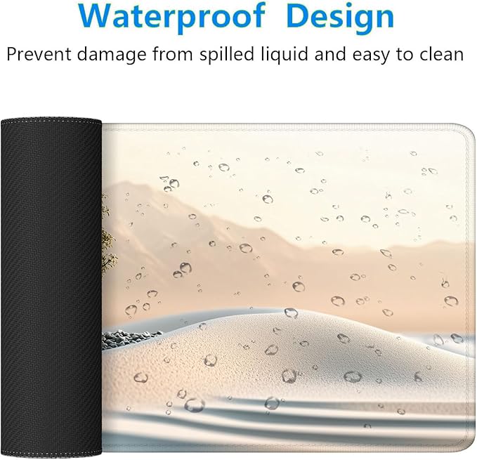 Minimalist Art Gaming Mouse Pad Desk Pad Calm Pebble Beach Zen Tree Gaming Mouse Mat with Stitched Edges,Non-Slip Waterproof Rubber Base Mouse Mat Office Computer Keyboard Laptop Home 31.5"x11.8"