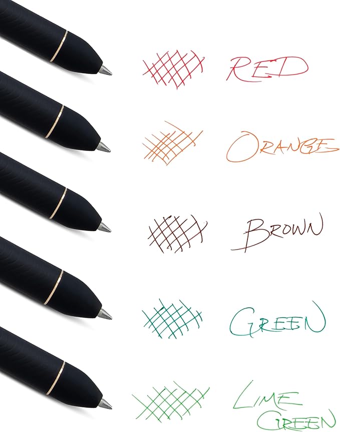 Pentel EnerGel Kuro Shades of Leaves, Retractable Liquid Gel Pen, Assorted Ink Colors, Pack of 5 (BL437LVSPF5)