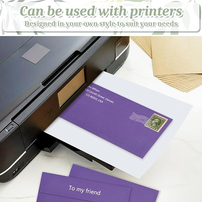 200 Purple #10 Business Envelopes, Self Seal Standard Envelopes, Windowless Business Mailing Envelopes for Office, Checks, Letters, Invoices, Statements, Wedding, 4-1/8 x 9-1/2 inch