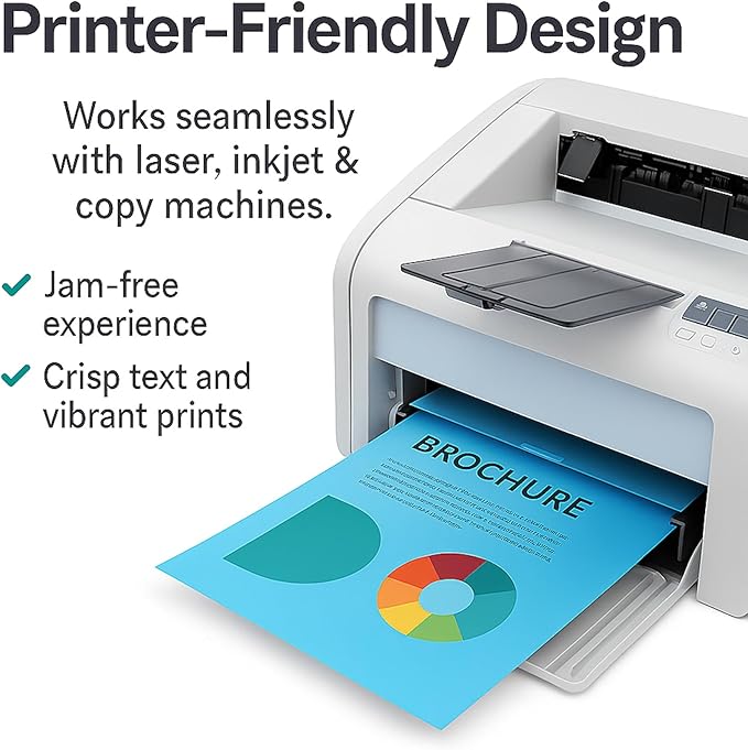 Veritas Pink Colored Cardstock, 8.5" x 11" Colored Copy paper, 110LB/199GSM Printer Paper, 100 Sheets, Colored Multi-Purpose Pink Paper, Made in USA