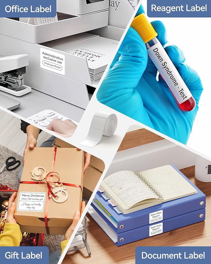 NIIMBOT Thermal Label Maker Paper 50×30 mm 230 Labels/Roll White 3Packs, for B1 B21 B31 B3S K3 Label Maker