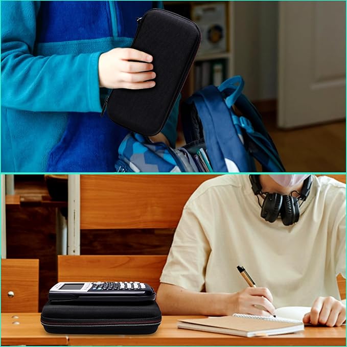 Calculator Case Compatible with Texas Instruments TI-84 Plus CE/TI-84 Plus/TI-Nspire CX II CAS/TI-Nspire CX II/TI-83 Plus/TI-89 Titanium/TI-85 / TI-86 Color Graphing Calculator by XANAD(Black)