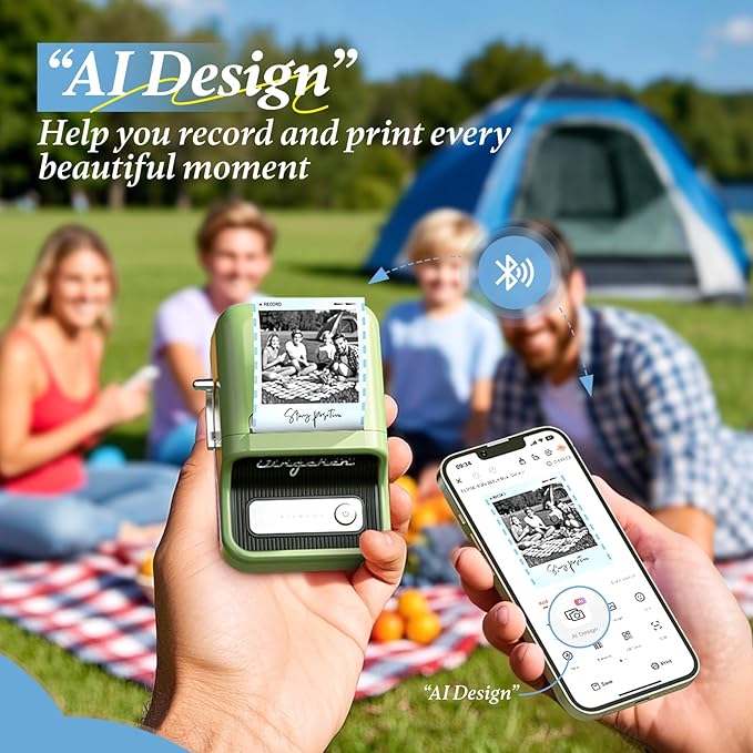 NIIMBOT Photo Papers Only for B21 Pro 300DPI Label Maker, Thermal Picture Labels Good Idea to Print Photos, Beauty Memories, Note,List (2.13''x2.67''-54x67mm)