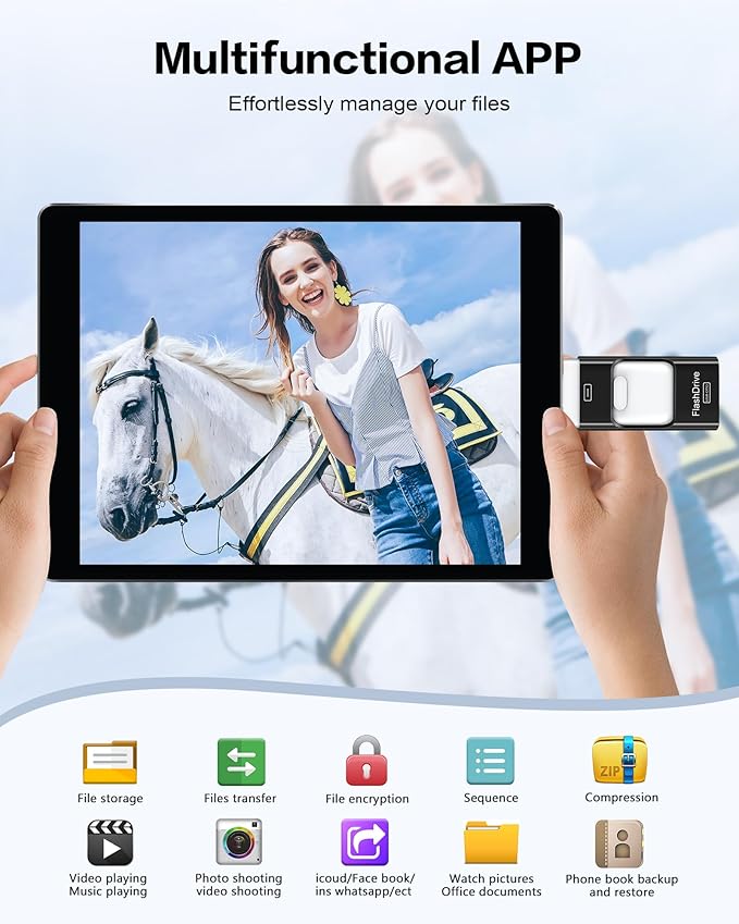 512GB Flash Drive for iPhone Photo Stick,Thumb Drive USB Stick High Speed Transfer USB Drives External Picture Video Storage Memory Expansion for iPhone/iPad/PC (Black)