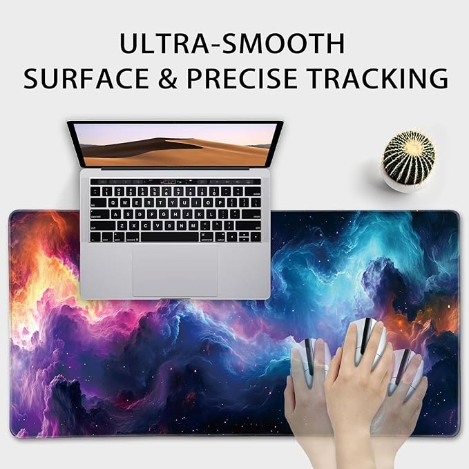 Large Gaming Mouse Pad 31.5"x15.7"｜XXL Desk Mat, Non-Slip Rubber Base & Stitched Edges - Extended Waterproof Mousepad for PC/Laptop/Office/Home Decor