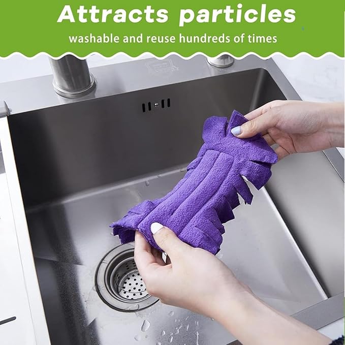 360° Electrostatic Duster Refills — The Sustainable Choice for a Dust-Free Home, Washable & Reusable, High-Density Microfiber, Fits Most Standard Duster Handles (6PCS)