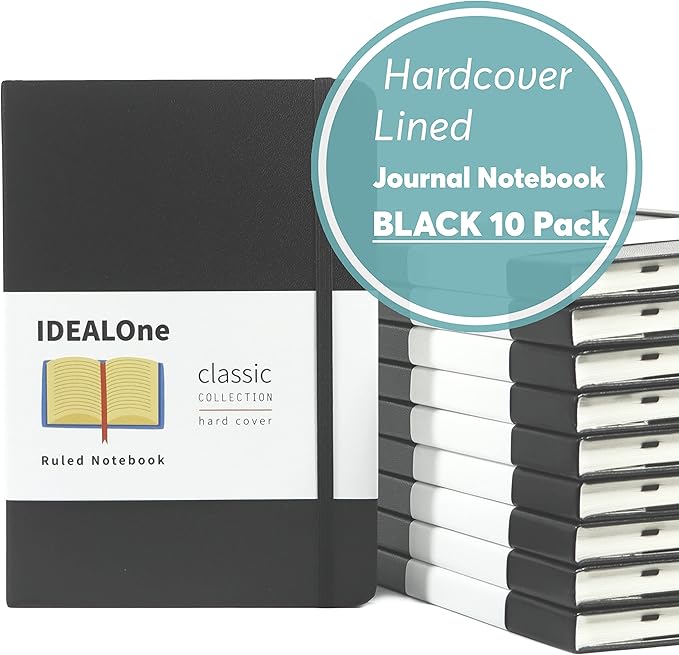 IDEALOne Hardcover Leather Journal Notebook Lined–A5 (5.7x8),College ruled Journaling Notebooks,160 pages,100GSM Thick Paper,Journal for Women,Men,Teens-Fuschia Pink