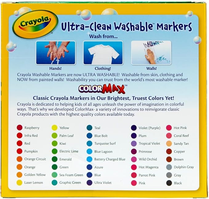 Crayola Ultra Clean Washable Markers (40ct), Colored Markers for Kids, Coloring Book Marker Set, Stocking Stuffers for Kids, Christmas & Holiday Gifts, Ages 3+