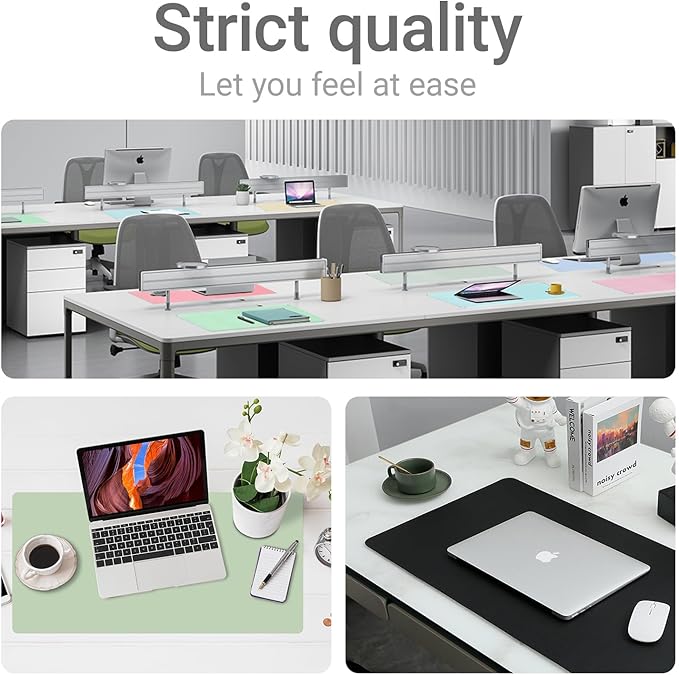 Boutilon Leather Desk Pad Protector,Non-Slip Mouse Pad,Laptop Desk Pad,Office Mouse Mat,Waterproof Leather Desk Blotter,Desk Writing Pad for Office and Home (L-Orange,35"x 17")