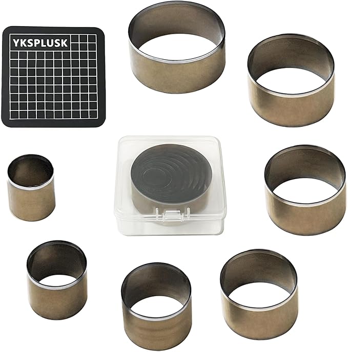 Leather Circle Cutter Tool Set, 7 Pieces Circle Punch Tools 20 25 30 35 40 45 50mm, High Carbon Steel Leather Round Cutting Dies, Curcle Hole Punch Tool Kit for DIY Leathercrafts