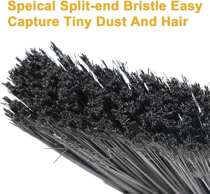 Salajory Heavy Duty Angle Broom - Yellow Broom for Outdoor & Indoor, Garage, Driveway, Sidewalk, Kitchen & More, Long Handle