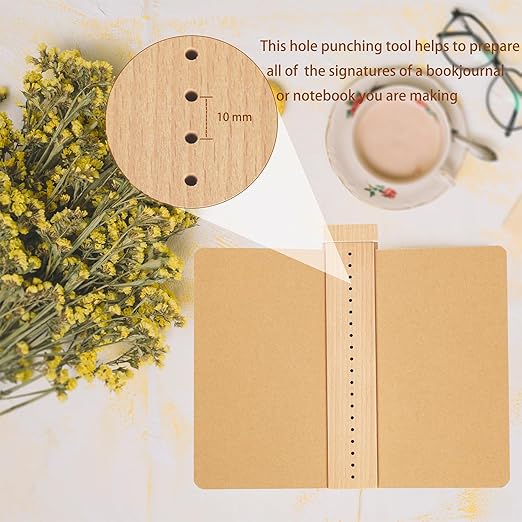 Beech Wood Book Binding Cradle with an Awl,Book Binding Kits Used for Bookbinding Hole Punching,Sturdy and Durable, Easy to Store, Bookbinding Supplies Punch Tools