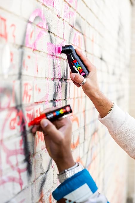 Uni Posca Paint Markers, 5M Medium Acrylic Markers with Reversible Tips, Art Supplies For Fabric, Metal, Glass, Rocks, Wood and Canvas, Assorted Colors, Set of 29