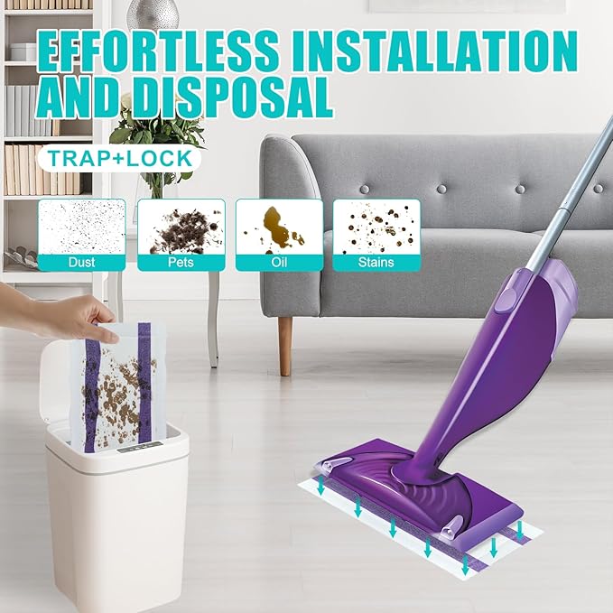 30 Count Disposable Wetjet Pad Refills for Swiffer Wetjet,Spray Wet Pads Refill, Heavy Duty Mop Pad Refills,All Purpose Multi Surface Floor Cleaning