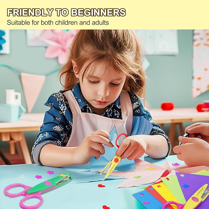 UCEC 36 Pack Craft Scissors - Decorative Edge, Zig Zag, Scrapbooking, Fancy, Pattern Scissors for Crafting