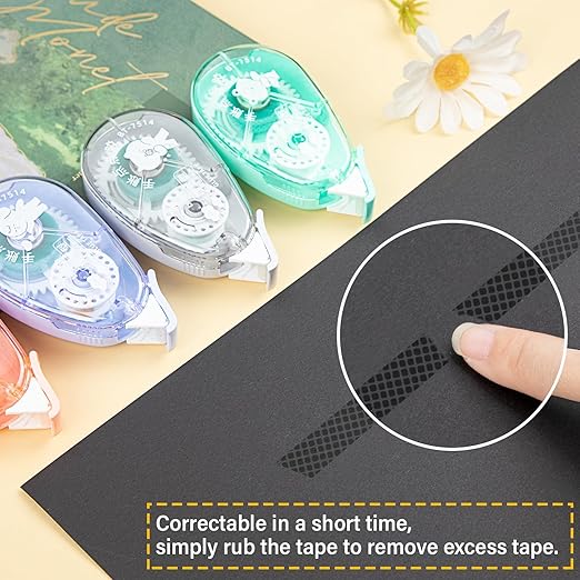 4 Pack Double Sided Tape Roller, Scrapbook Supplies, Double Sided Tape for Crafts, Tape Dispenser, Double-Sided Adhesive Tape Runner for Scrapbooking Kit, 0.3IN x 26FT