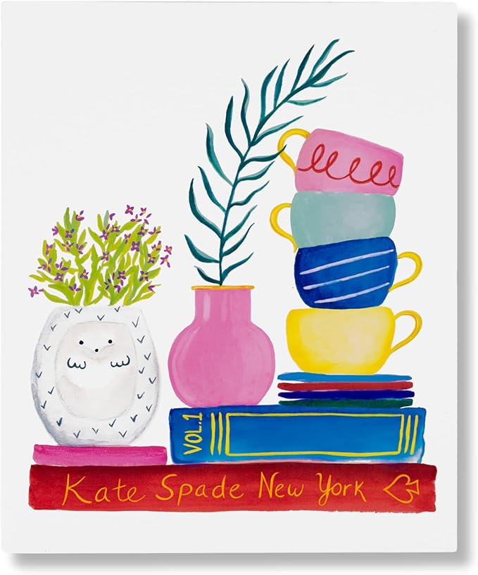 kate spade new york Small Concealed Spiral Notebook, 8.25" x 6.75" Journal Notebook with 112 Lined Pages, Charmed Library