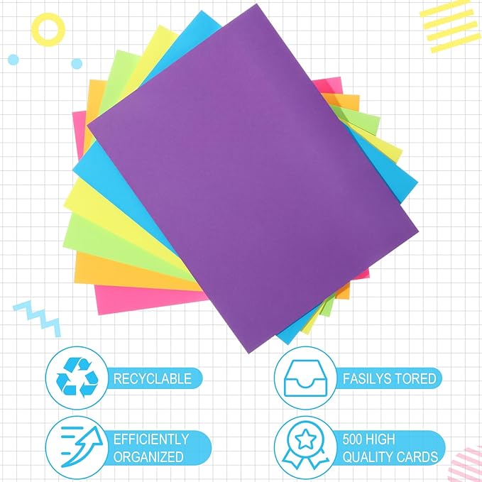 Zubebe 6 Pads 8 x 6 Inch Sticky Notes Bright Colors Sticky Pads Large Self Stick Note Pads Square Memo Post Stickies for Home Office School, 25 Sheets/Pad