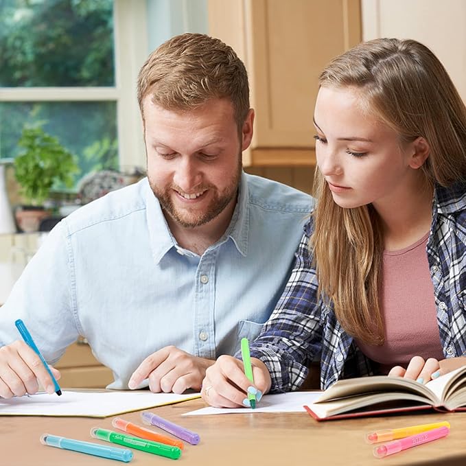 feela 24 Pack Gel Highlighters, 12 Assorted Colors Bible Highlighter Markers Journaling Supplies, No Bleed Through For Highlighting Journal School Office