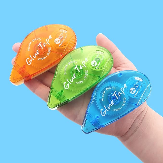 Tamaki 3 Pack Double Sided Tape Roller, Scrapbooking Tape, Adhesive Tape Dispenser Runner for Crafts and Arts Projects, Photo Tape